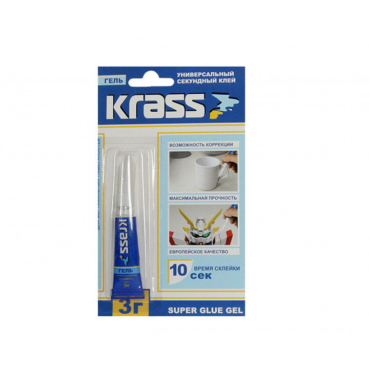Клей KRASS гель секундный 3 г.