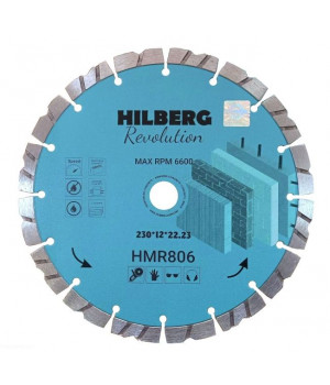 Диск алмазный отрезной Hilberg Revolution 230*22,23*12 НМR806