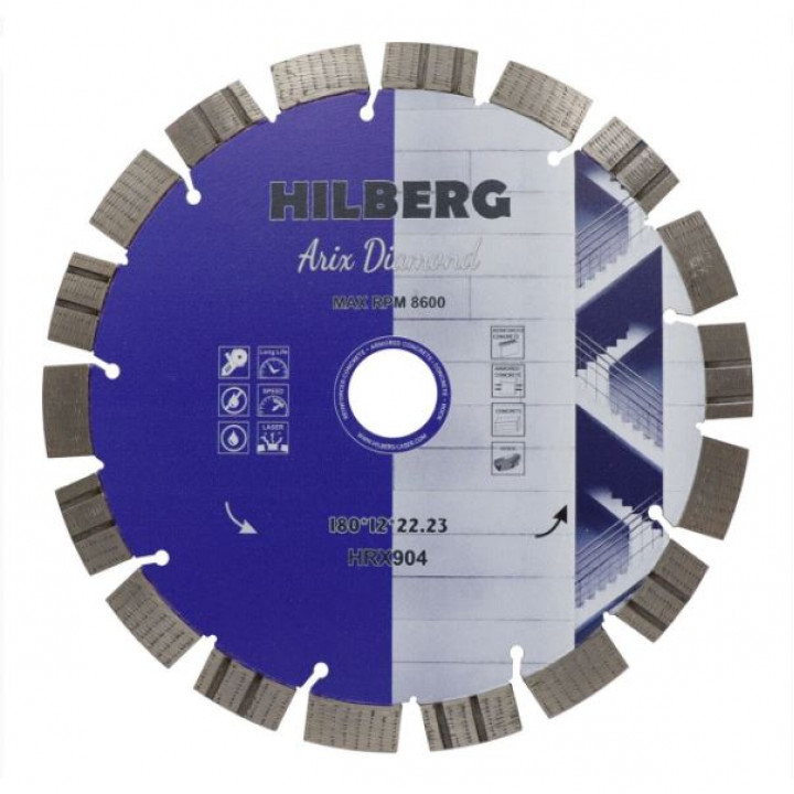 Диск алмазный отрезной Arix Diamond 180*22.23*12 Hilberg HRX904