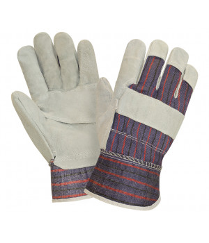 Перчатки 2Hands 0115 ECO спилковые,комбинированные, ладонь из частей, спилок КРС/хб тк р.10,5