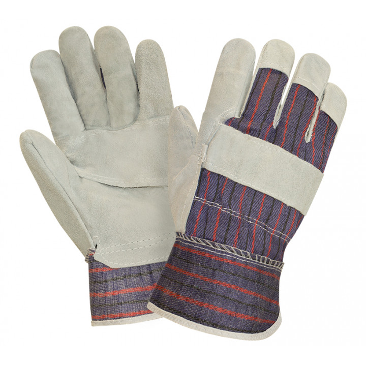 Перчатки 2Hands 0115 ECO спилковые,комбинированные, ладонь из частей, спилок КРС/хб тк р.10,5