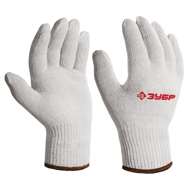 Перчатки без покрытия х/б ЗУБР ОПТИМА L-XL , 10 класс 11446-XL10