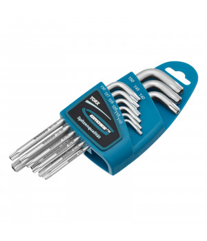 Набор ключей имбусовых TORX-TT, 9шт,T10-T50 удлинн.,S2,сатинир./GROSS 16407