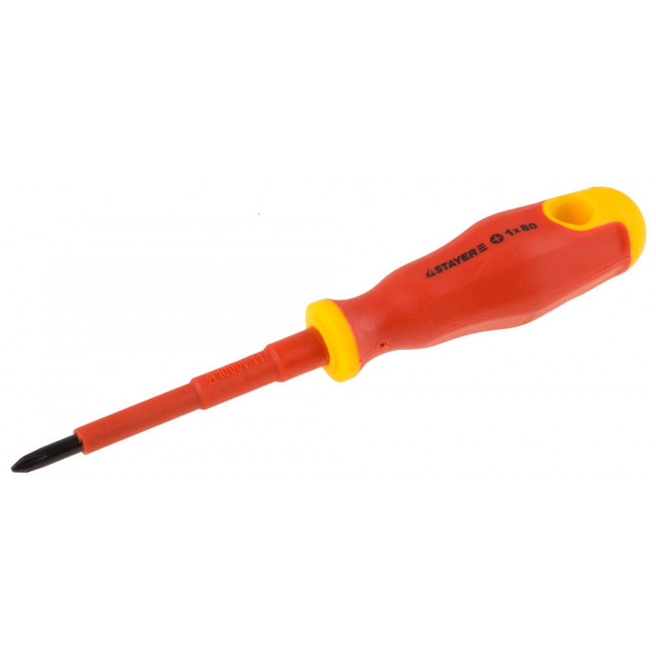 Отвертка диэлектрическая STAYER Electro PH1*80мм Professional 25142-1-08