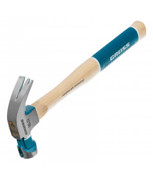 Молоток-гвоздодер 450г угол 45,магнит, обрезин.рукоятка AMERICAN HICKORY/GROSS 10415