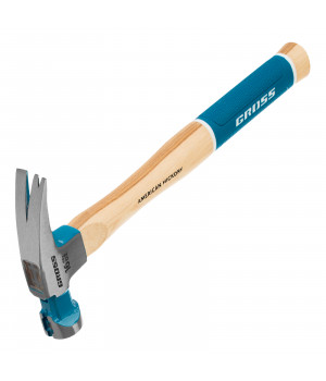 Молоток-гвоздодер 450г, угол 75,магнит, обрезин.рукоятка AMERICAN HICKORY/GROSS 10418