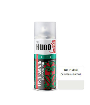 Грунт-эмаль аэрозоль по ржавчине RAL9003 белая 520мл KUDO KU-319003