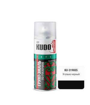 Грунт-эмаль аэрозоль по ржавчине RAL9005 черная 520мл KUDO KU-319005