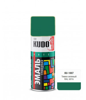 Краска аэрозоль зеленая темная 520 мл KUDO KU-1007 RAL6016