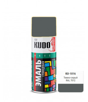 Краска аэрозоль серая темная 520 мл KUDO KU-1016 RAL7012