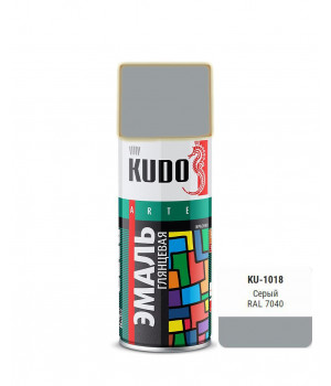 Краска аэрозоль серая 520 мл KUDO KU-1018 RAL7040