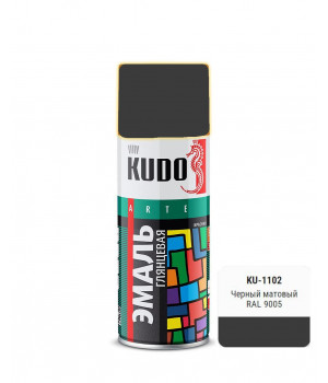 Краска аэрозоль черная матовая 520 мл KUDO KU-1102 RAL9005