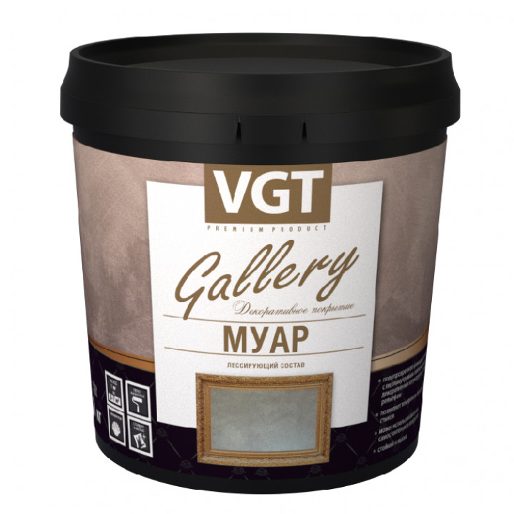 Состав лессирующий Gallery Муар White Silver  0,9кг ВГТ