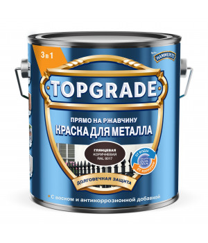 Эмаль ХАММЕРАЙТ коричневая гладкая 2л (Topgrade)