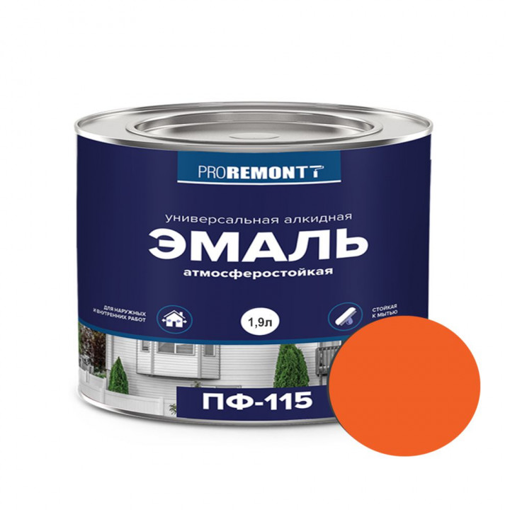 Эмаль ПФ-115 1,9кг PROREMONTT Л-С оранжевая (6653)