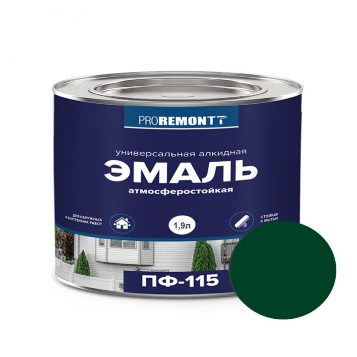 Эмаль ПФ-115 1,9кг PROREMONTT Л-С зеленый (6633)