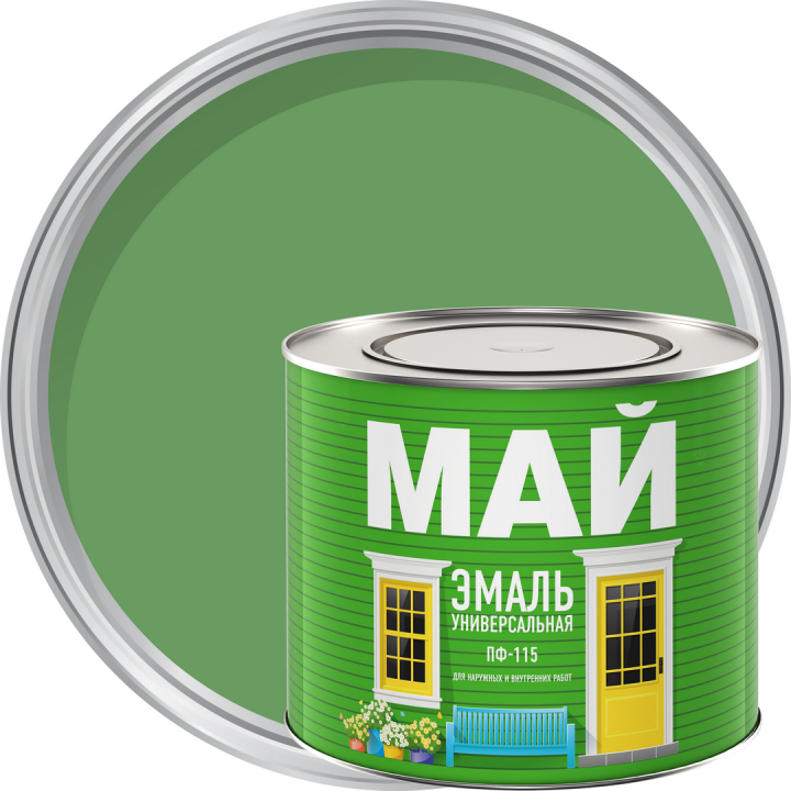 Эмаль МАЙ ПФ-115 салатная 1,9кг