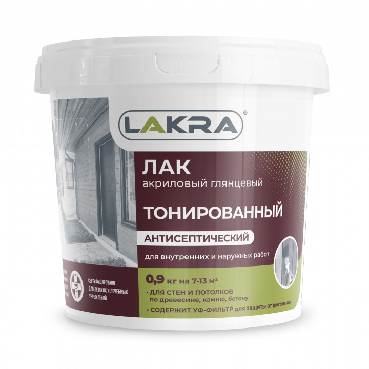 Лак в/д тонированный бесцветный 0,9кг Л-С