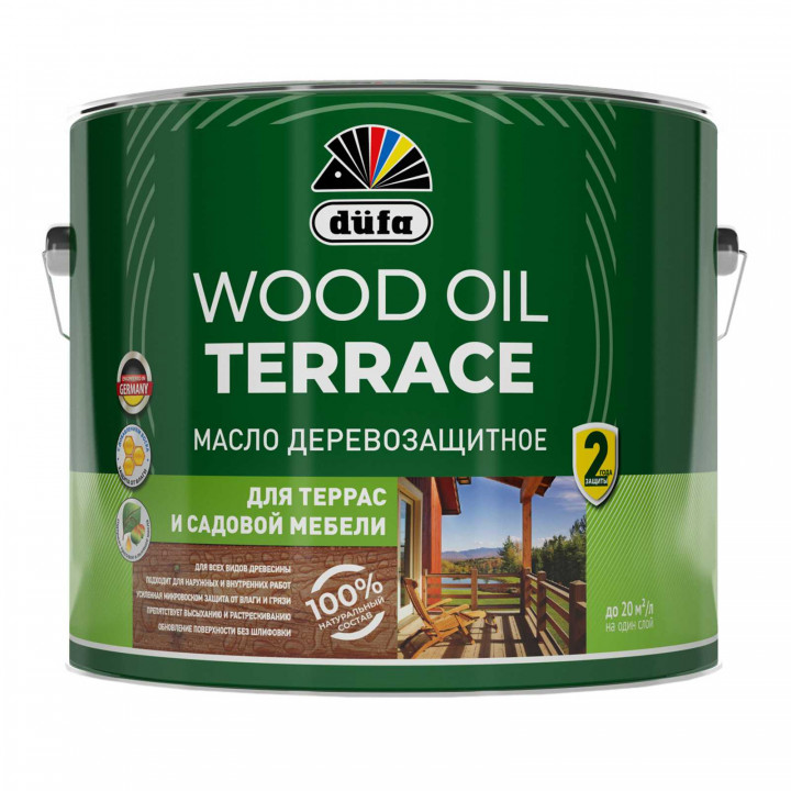 Масло деревозащитное для террас и садовой мебели Dufa WOOD OIL TERRACE бесцветная 0,8л