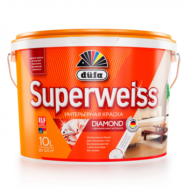 Краска в/д Dufa Superweiss RD4 10л
