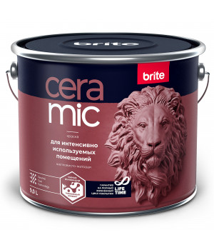 Краска BRITE CERAMIC для интенсивно используемых помещений база А 9л