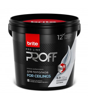 Краска BRITE PROFESSIONAL для потолков матовая А 0,9л