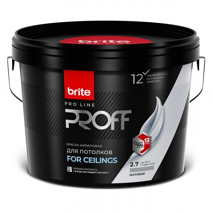Краска BRITE PROFESSIONAL для потолков матовая А 2,7л