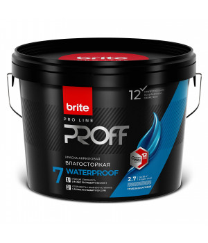 Краска BRITE PROFESSIONAL интерьерная влагостойкая глубокоматовая база А 2,7л
