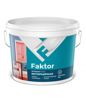 Краска FAKTOR интерьерная белая, ведро 6кг