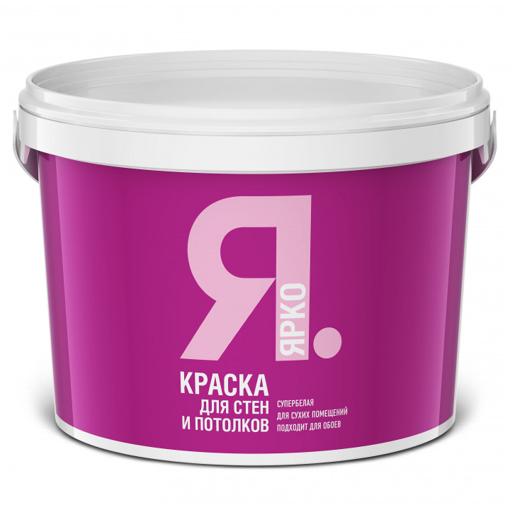 Краска д/стен и потолков ЯРКО белая 6кг