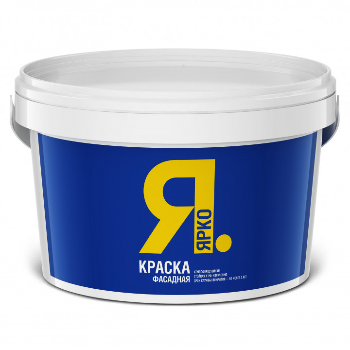 Краска фасадная белая 2,5кг ЯРКО