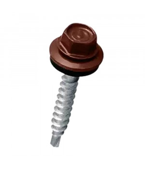 Саморез кровельный 5,5х19 RAL 8017 (тем-коричневый) Daxmer