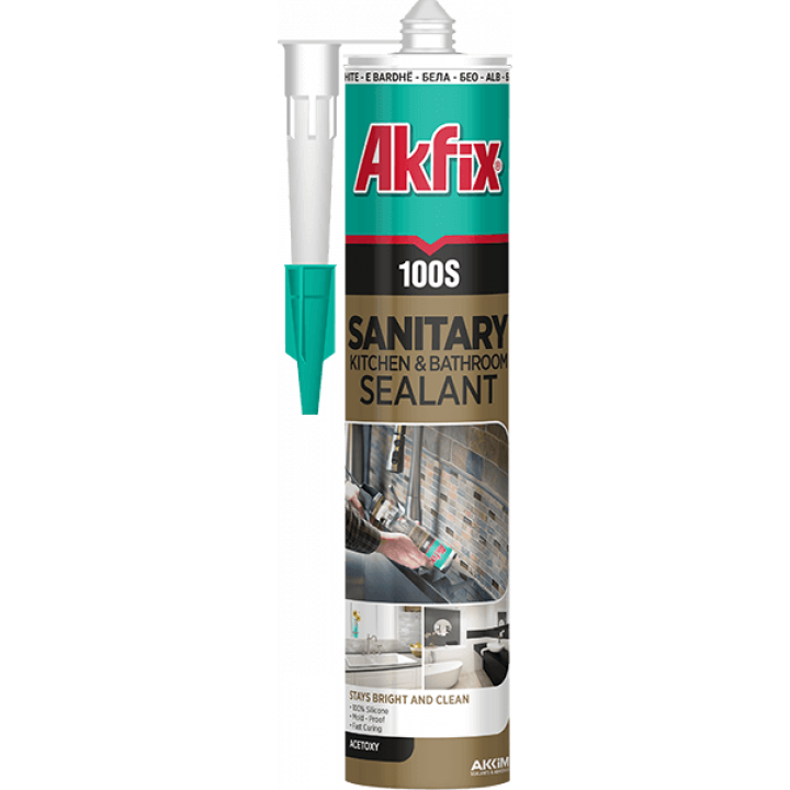 Силикон санитарный Akfix 100S 280мл прозрачный