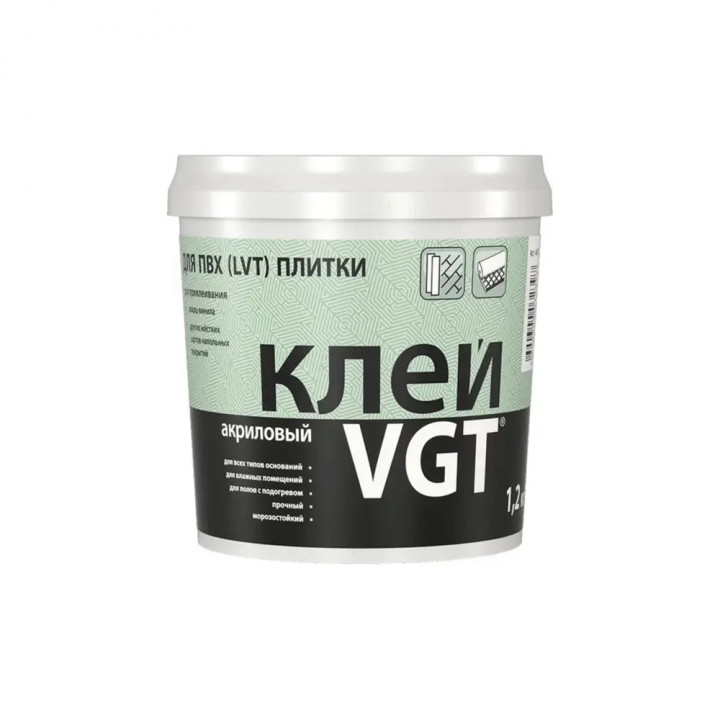 Клей акриловый для ПВХ (LVT) плитки 1,2 кг / ВГТ