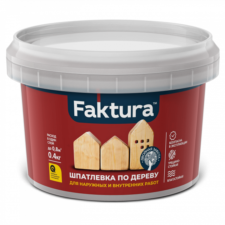 Шпатлевка FAKTURA по дереву белая 0,4кг
