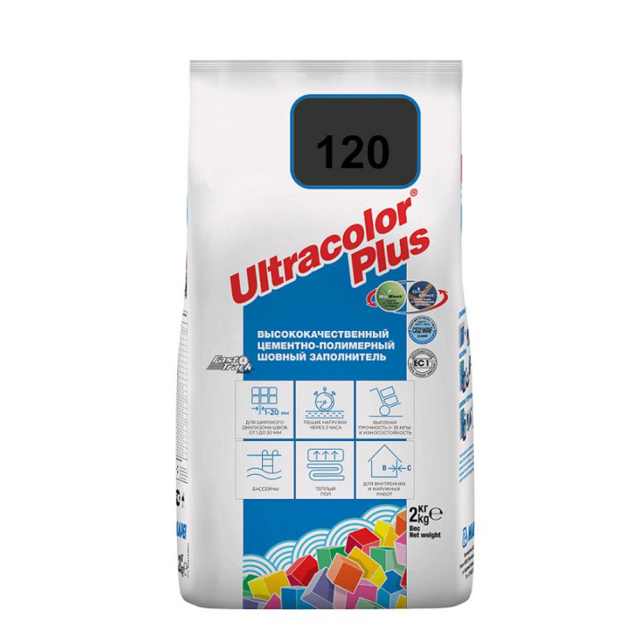 Затирка ULTRACOLOR PLUS 120 черный 2кг