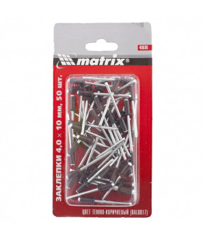 Заклепки 4.0 х 10 мм RAL 8017, темно-коричневый, 50 шт Matrix