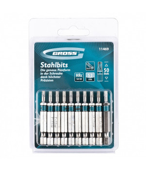 Набор бит Torx 15 х 50, сталь S2, 10 шт. Gross