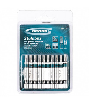 Набор бит Torx 25 х 50, сталь S2, 10 шт. Gross