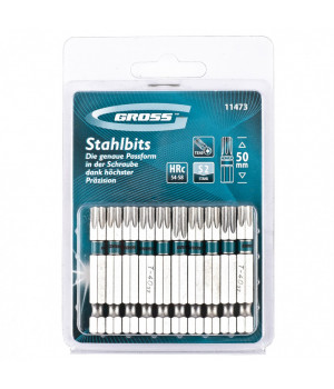 Набор бит Torx 40 х 50, сталь S2, 10 шт. Gross