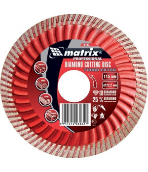 Диск алмазный, отрезной Turbo Extra, 180 х 22.2 мм, сухая резка Matrix Professional