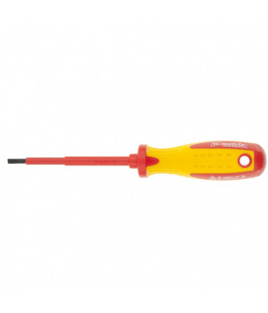 Отвертка Insulated, SL4 x 100 мм, CrMo, до 1000 В, двухкомпонентная рукоятка Matrix Professional