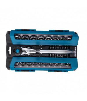 Набор торцевых головок, трещотка 120 зубьев, 36 предметов, 1/2", 3/8”, CrV Gross