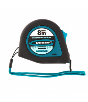 Рулетка "Ergonomisch", 8 м x 25 мм, магнитный обрезиненный зацеп Gross